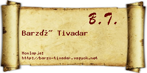 Barzó Tivadar névjegykártya