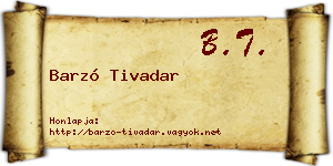 Barzó Tivadar névjegykártya